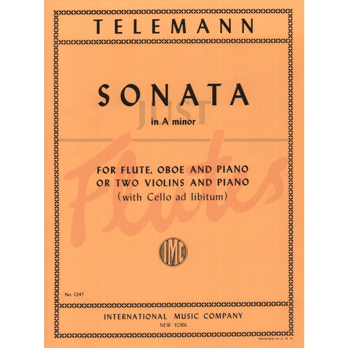 Sonata in A minor for Flute, Oboe and Piano (Cello ad lib.)