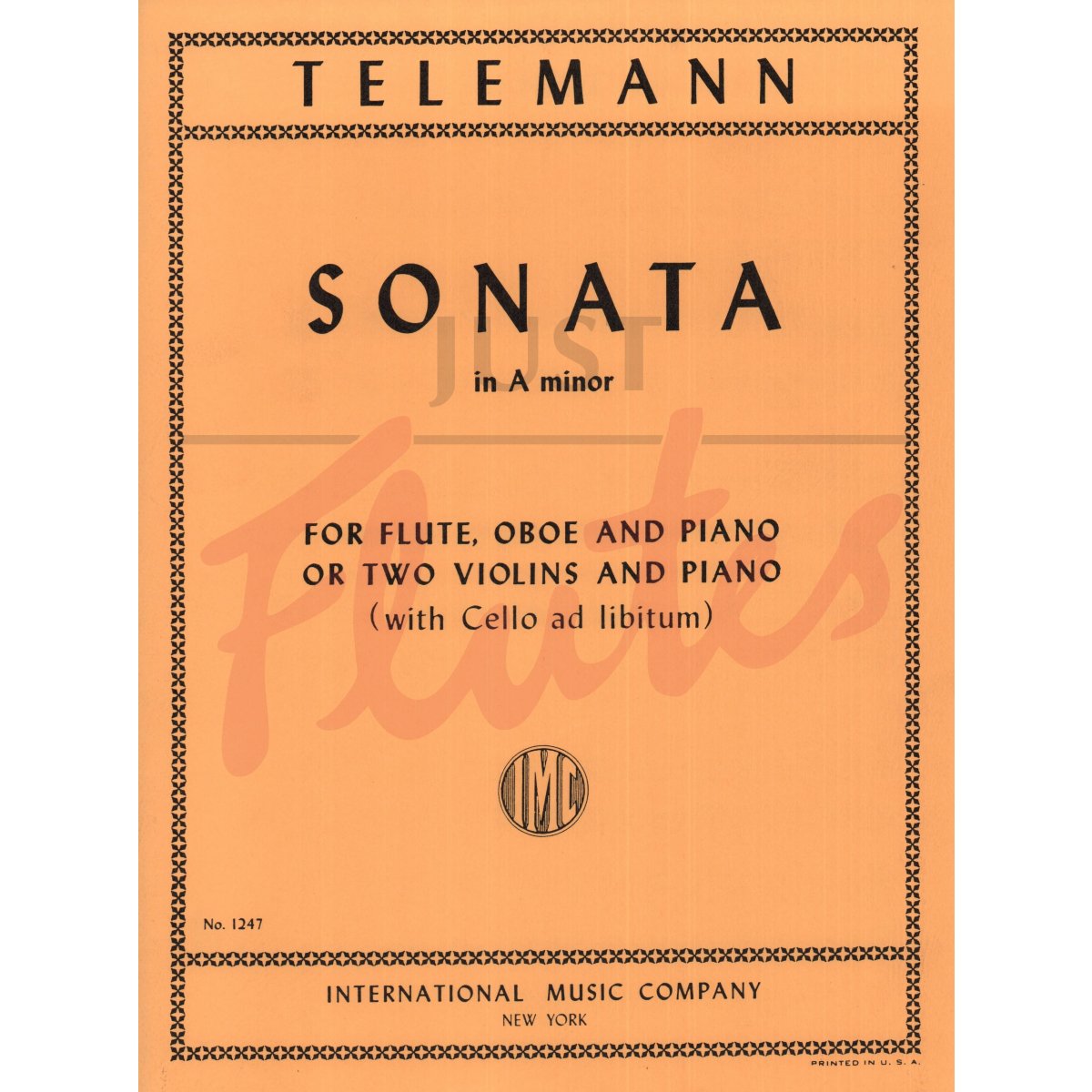 Sonata in A minor for Flutes, Oboe and Piano (Cello ad lib.)