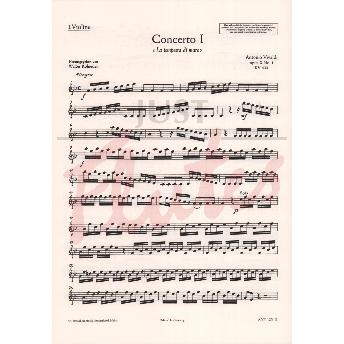 Flute Concerto in F &quot;Tempesta Di Mare&quot;, Violin II Part