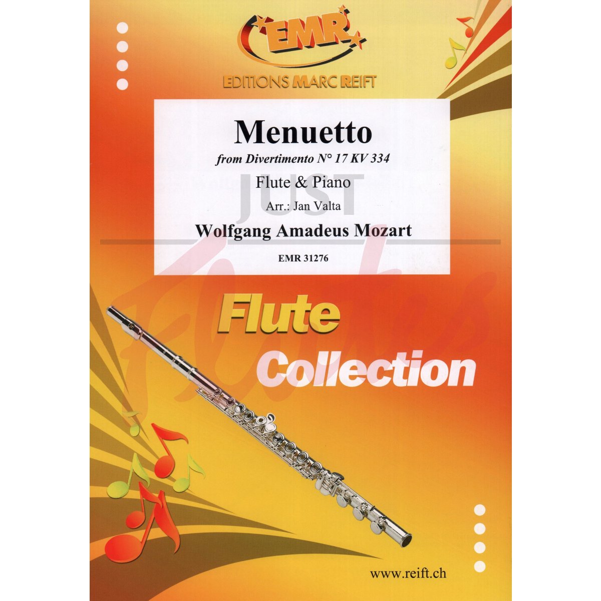 Menuetto from Divertimento No. 17 KV 334 for Flute and Piano