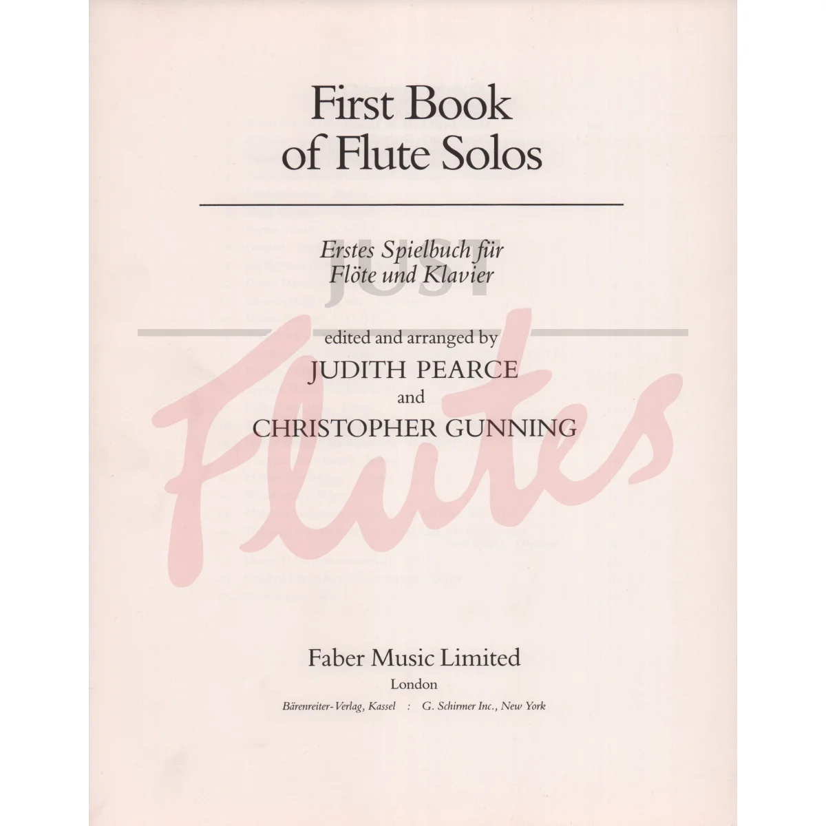 First Book Of Flute Solos - Flute Part