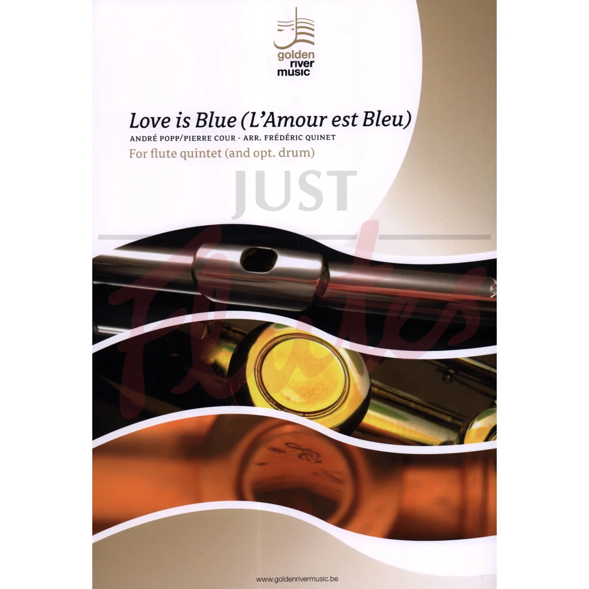 Love is Blue (L&#039; Amour est Bleu) for Mixed Flute Quintet and optional Drums