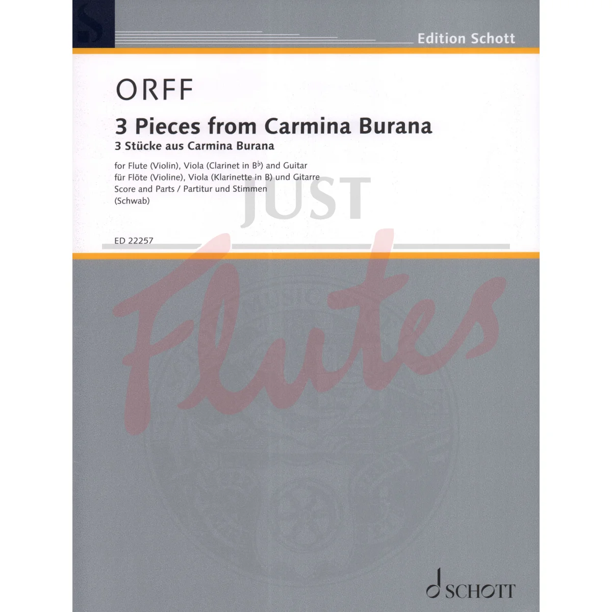 3 Pieces from Carmina Burana for Flute/Violin, Viola/Clarinet and Guitar