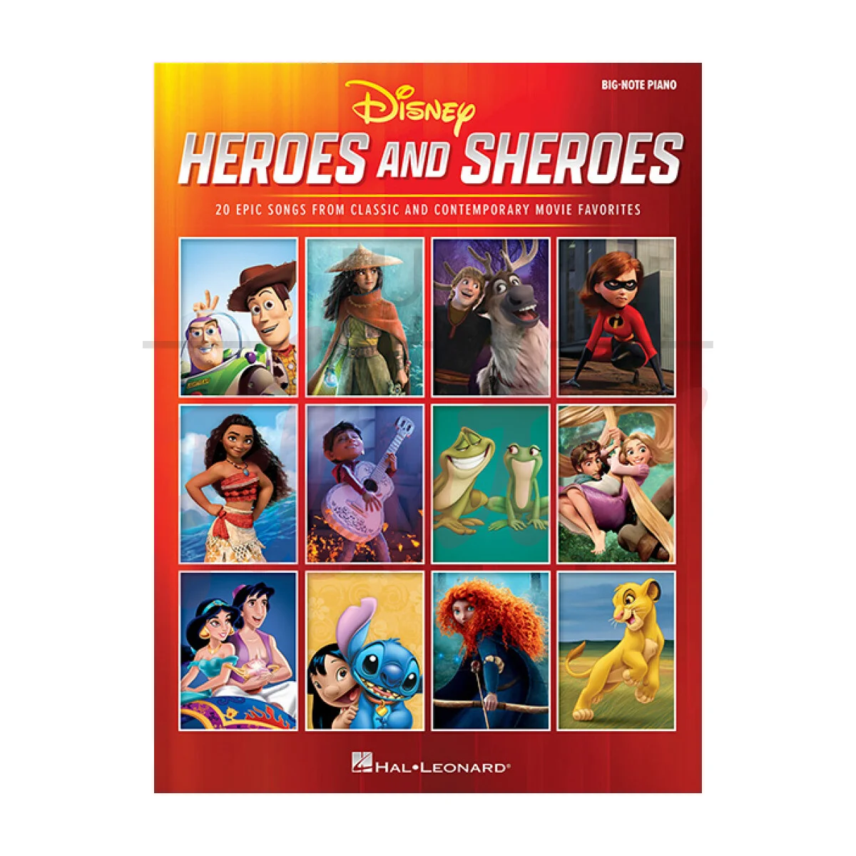 Disney Heroes and Sheroes for Big Note Piano