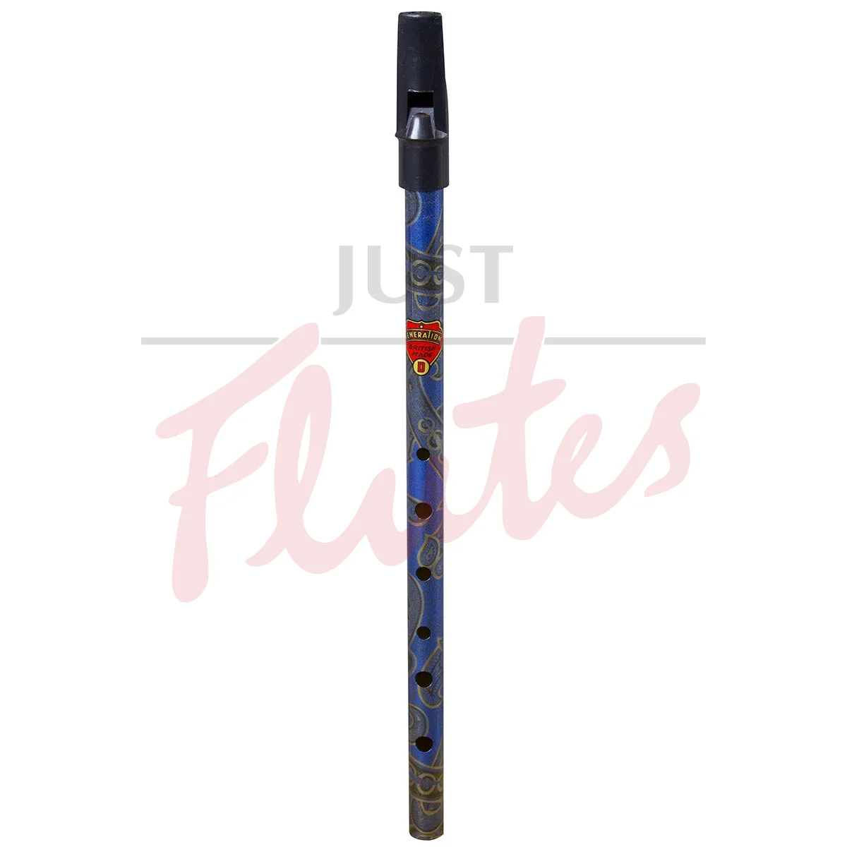 Generation Boho Tin Whistle/Flageolet in D, Paisley Blue