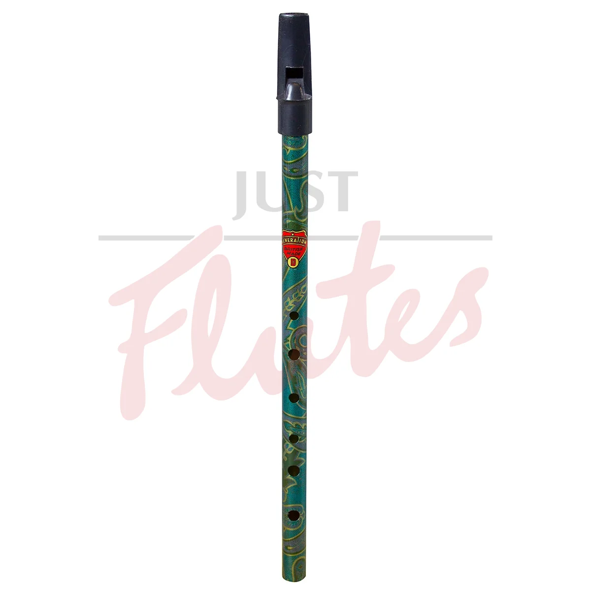 Generation Boho Tin Whistle/Flageolet in D, Paisley Green