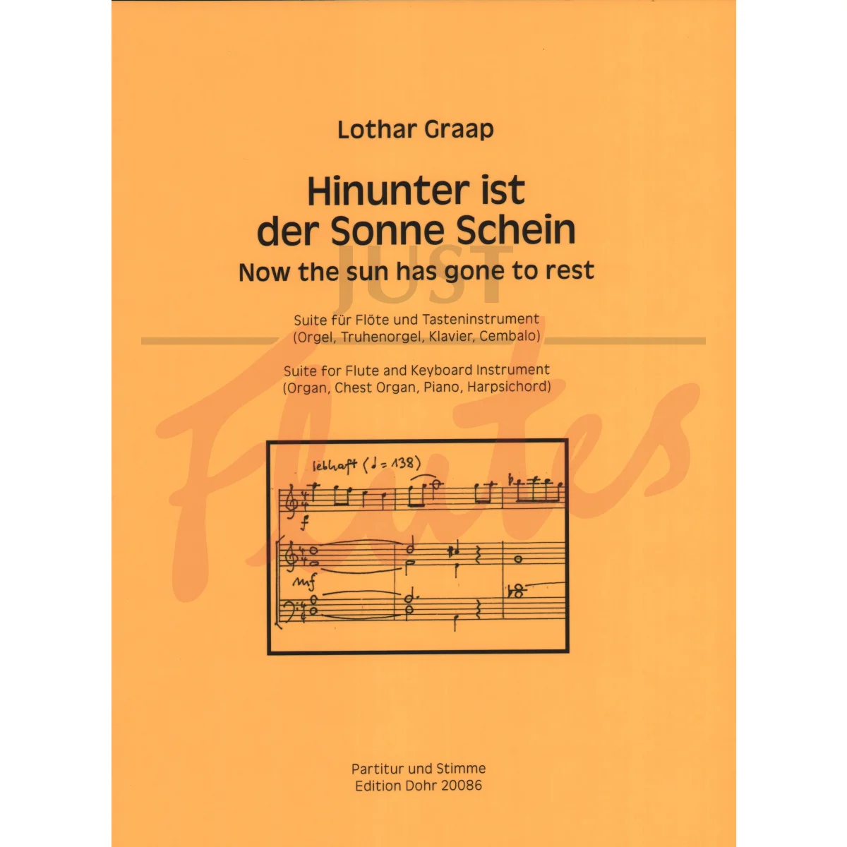 Hinunter ist der Sonne Schein for Flute and Piano