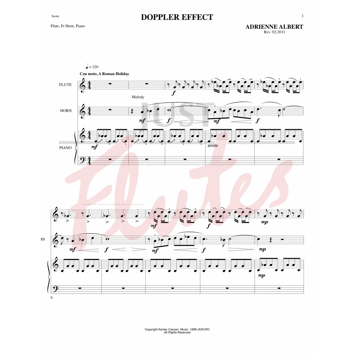 Doppler Effect for Flute, French Horn and Piano