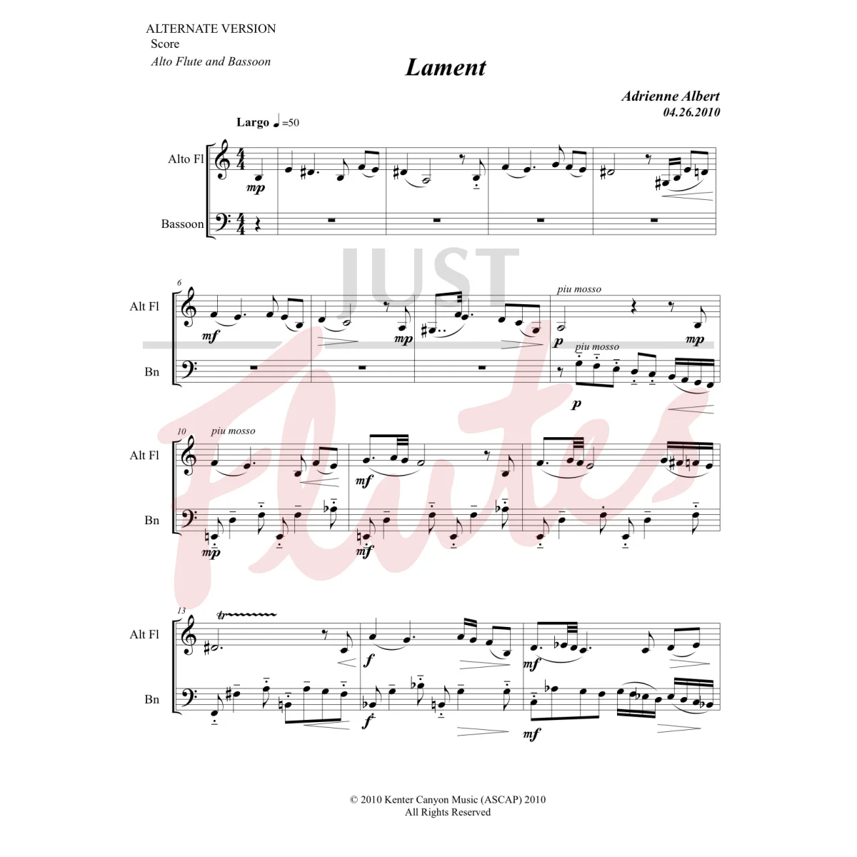 Lament for Alto Flute and Bassoon