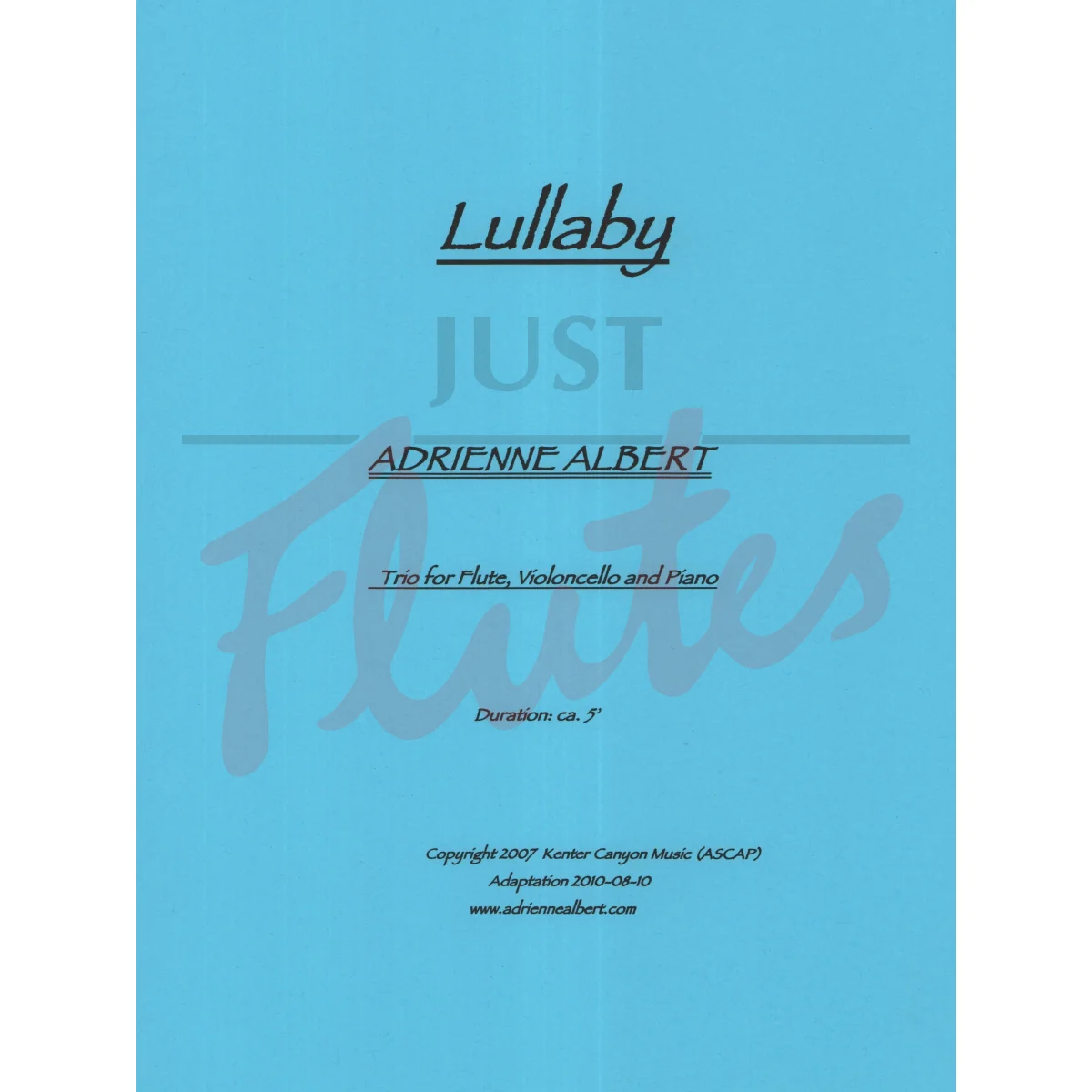 Lullaby for Three for Flute, Cello and Piano
