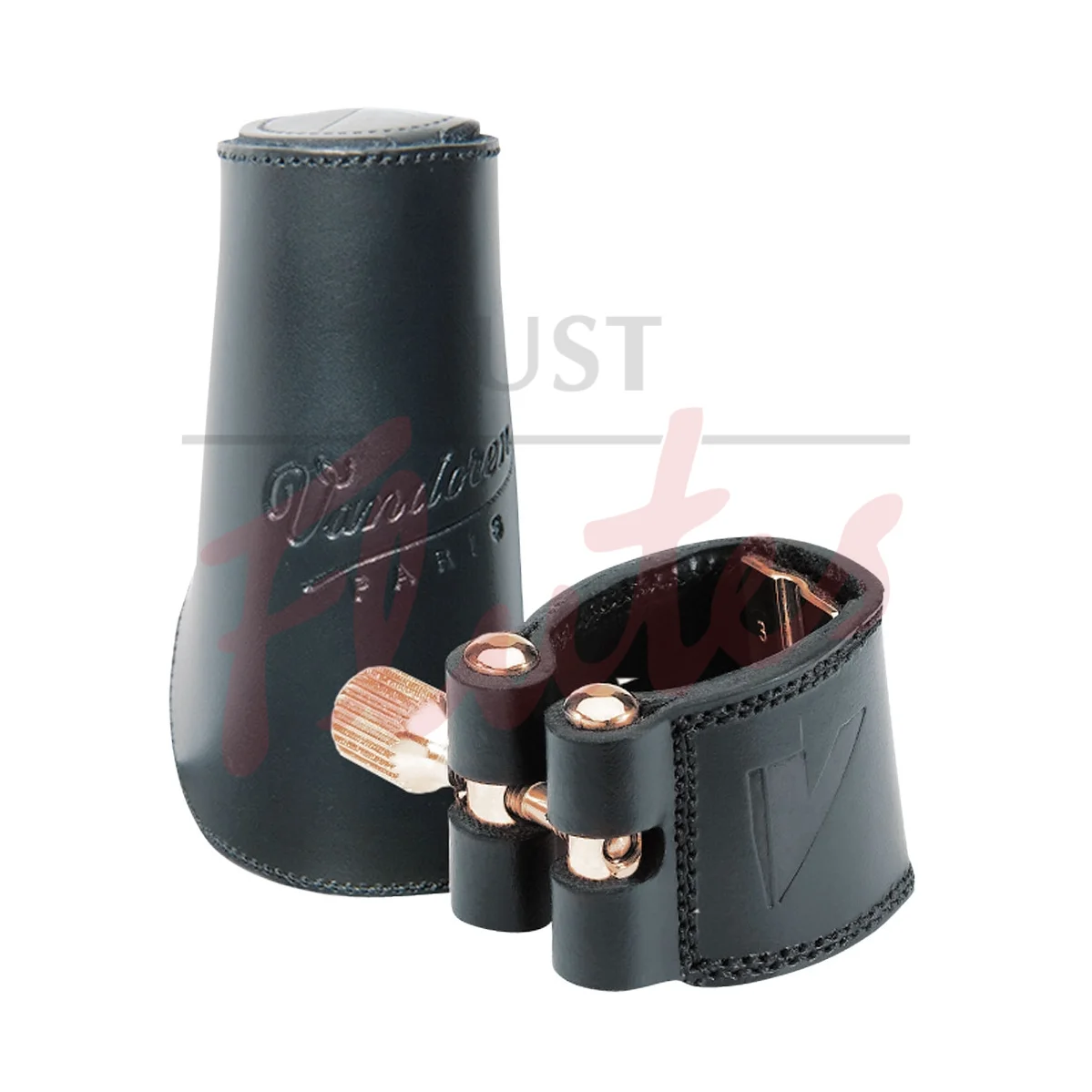 Unboxed Vandoren LC26L Soprano Saxophone Leather Ligature &amp; Leather Cap