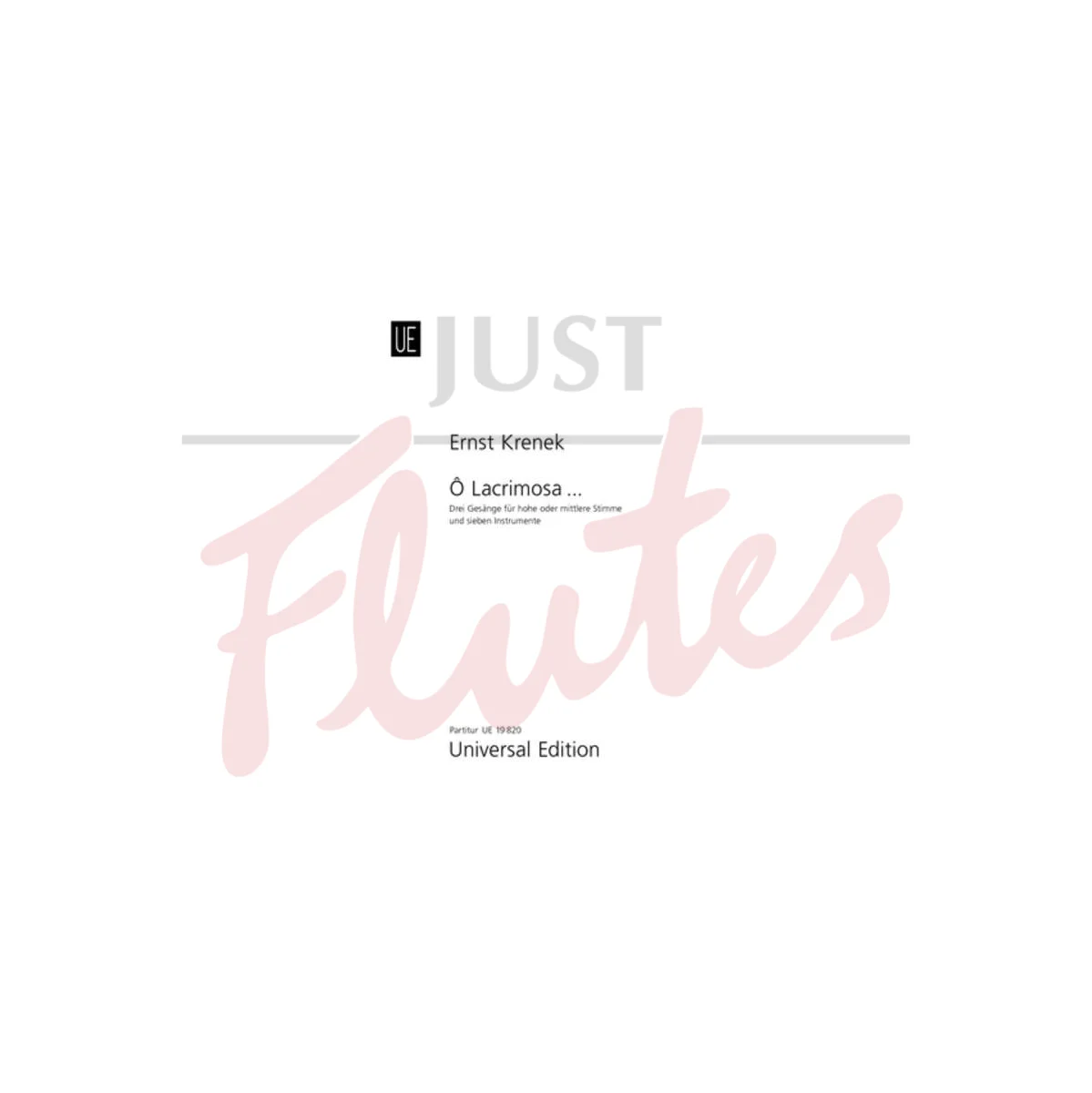 Ô Lacrimosa  for Soprano/Mezzo Soprano, Two Flutes, Two Clarinets, Two Bassoons and Harp