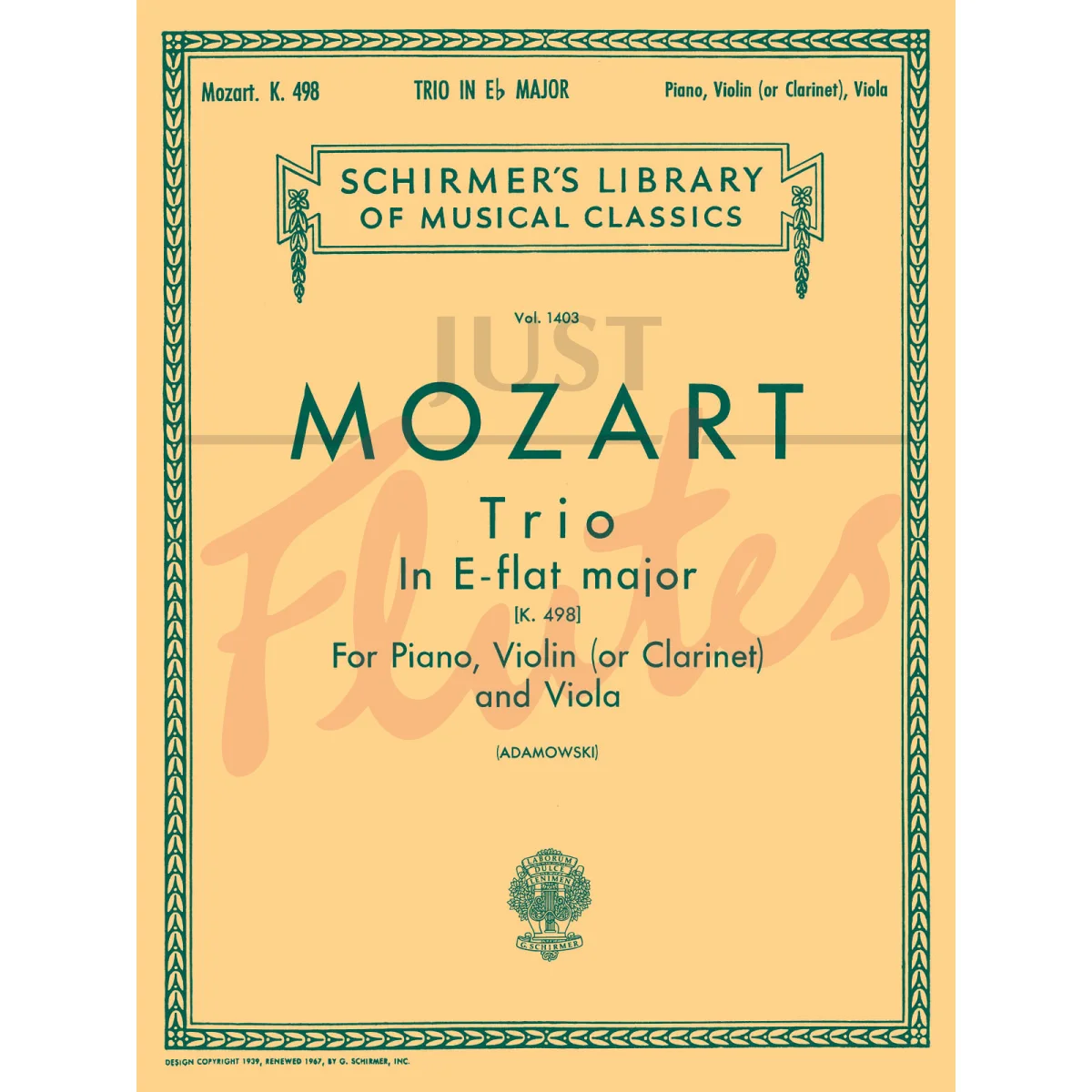 Trio No. 7 in E flat for Clarinet/Violin, Viola and Piano