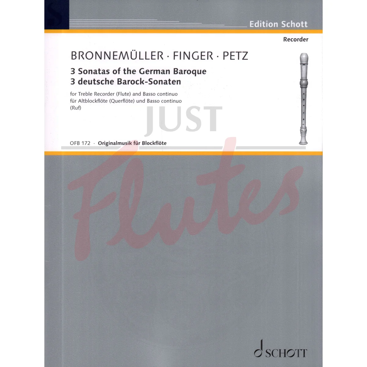3 Sonatas of the German Baroque for Treble Recorder/Flute and Basso Continuo