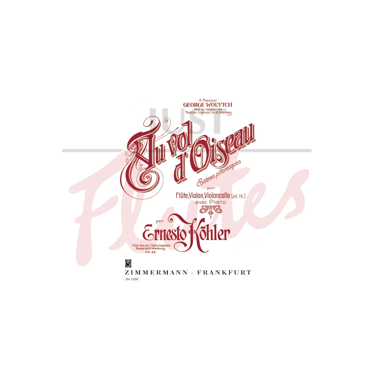 Au vol doiseau for Flute, Violin, Cello ad lib. and Piano