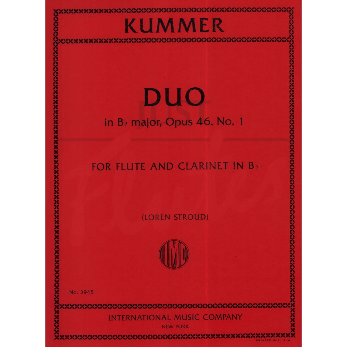 Duo in Bb major for Flute and Clarinet