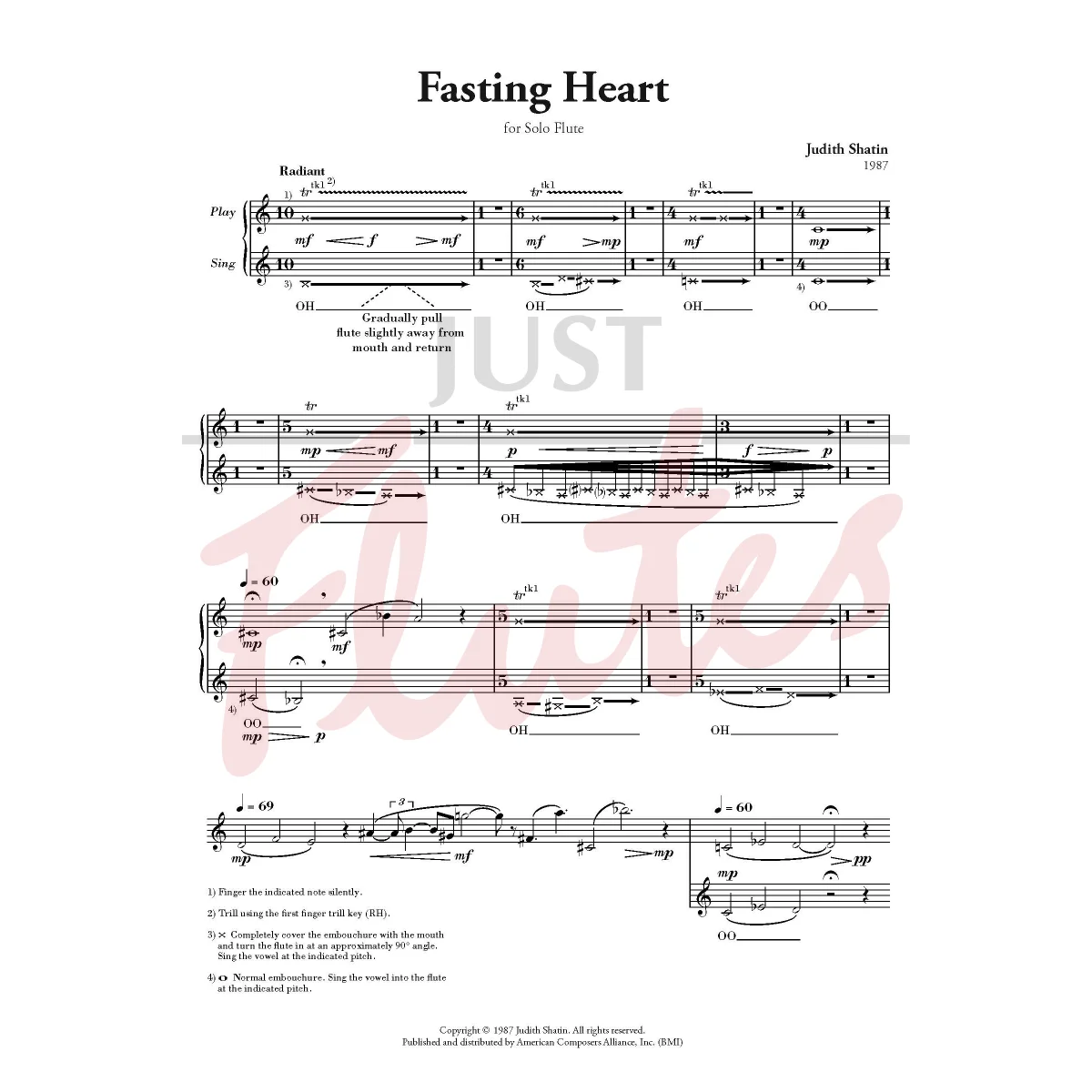 Fasting Heart for Solo Flute