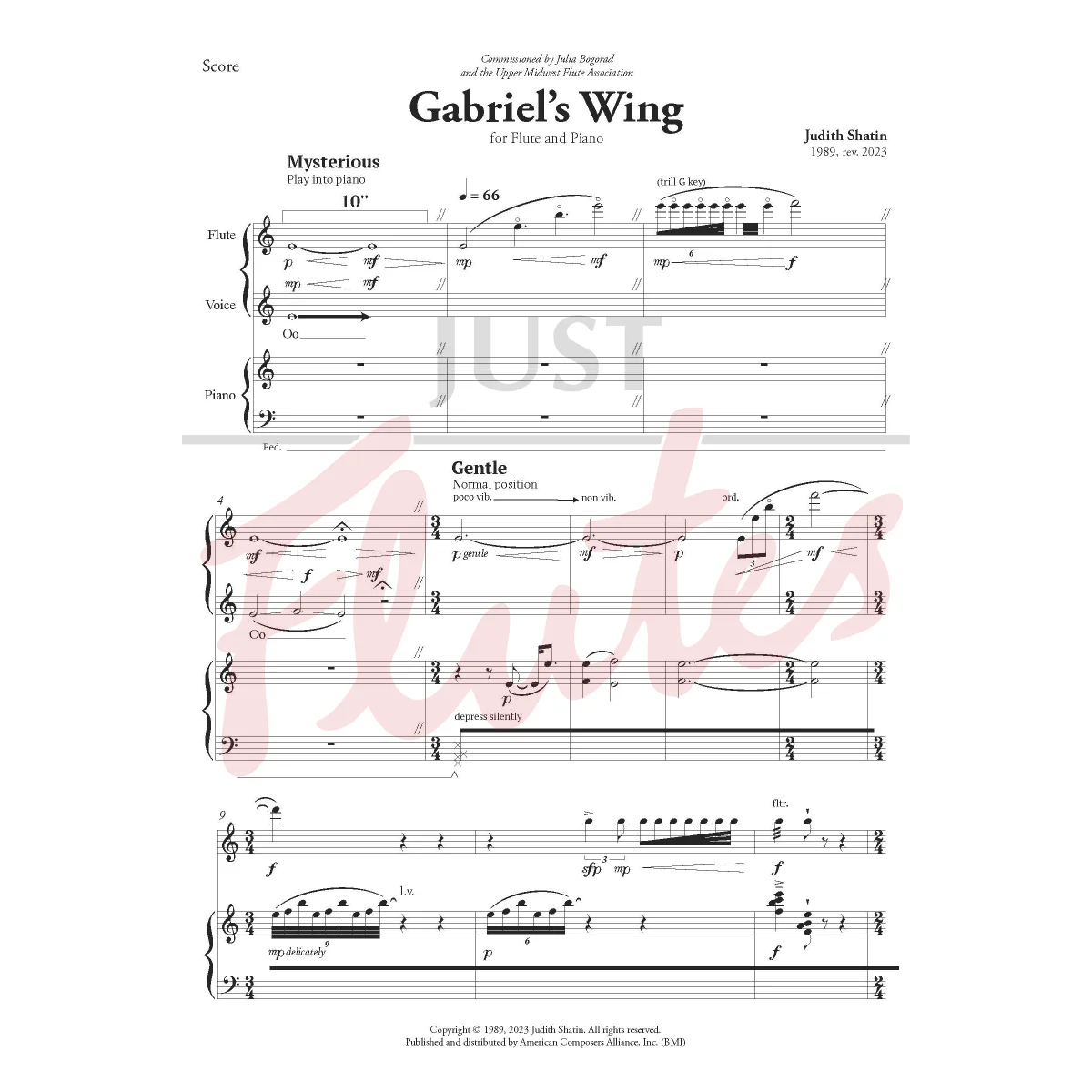 Gabriel&#039;s Wing for Flute and Piano