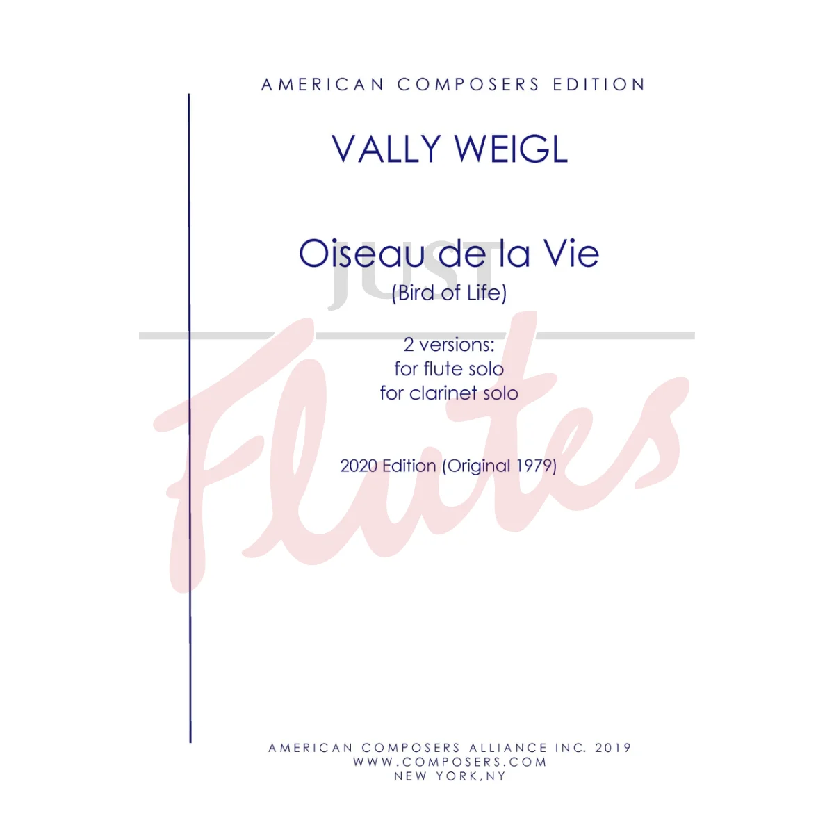 Oiseau de la Vie for Flute or Clarinet