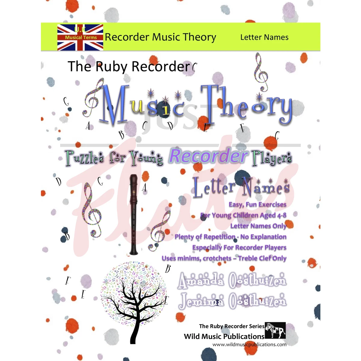 The Ruby Recorder Music Theory Puzzles for Young Recorder Players - Letter Names