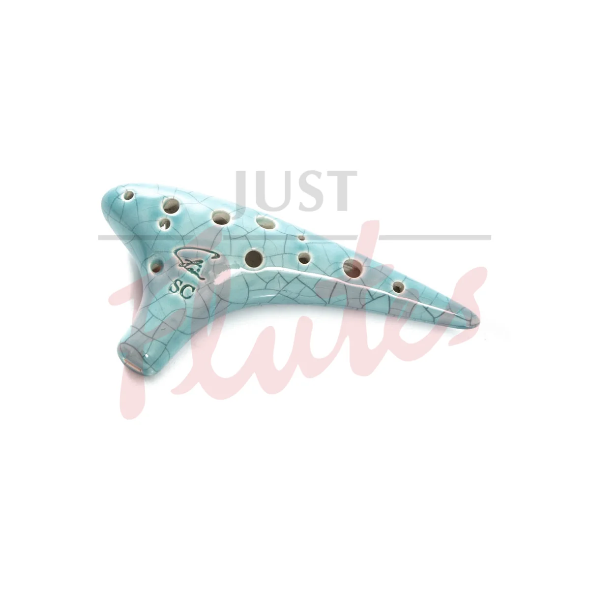 Stein 12-hole Ocarina, Soprano C, Jade Crackle Glazed