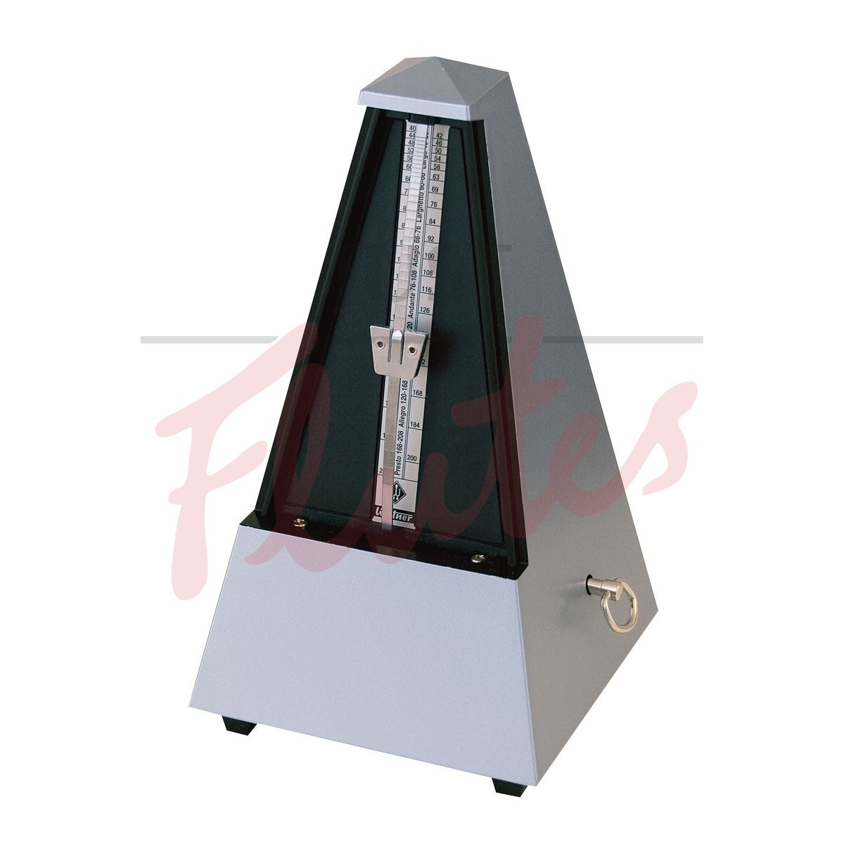 Wittner 855203 Plastic Pyramid Metronome with Bell, Silver Finish
