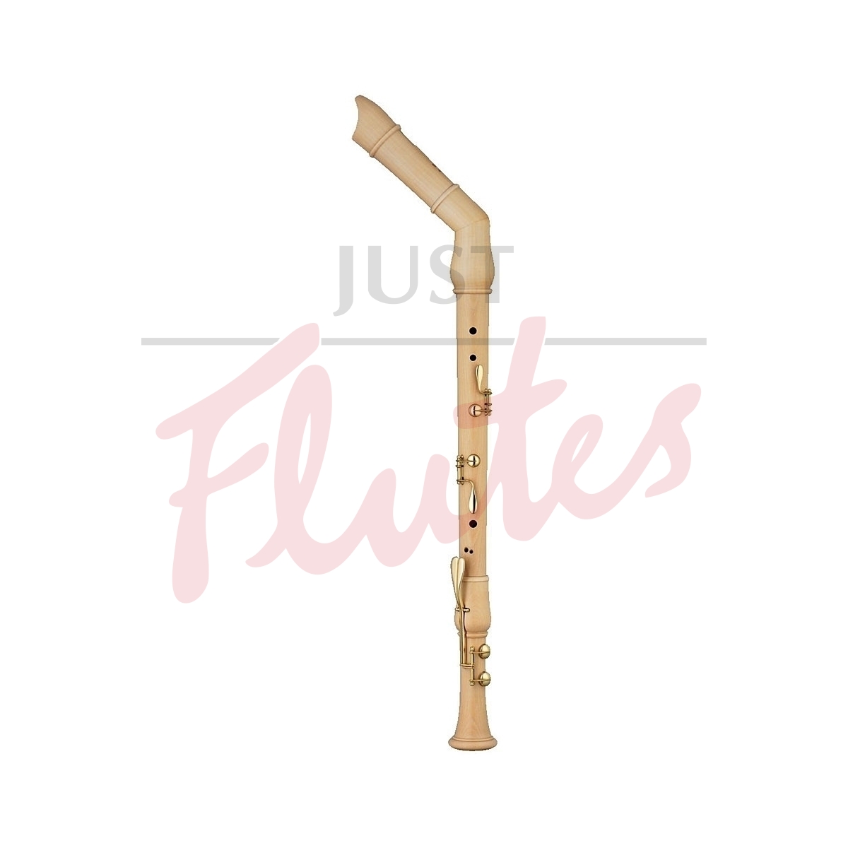 Moeck 2540 Flauto Rondo Unstained Maple Knick Bass Recorder with Double Keys