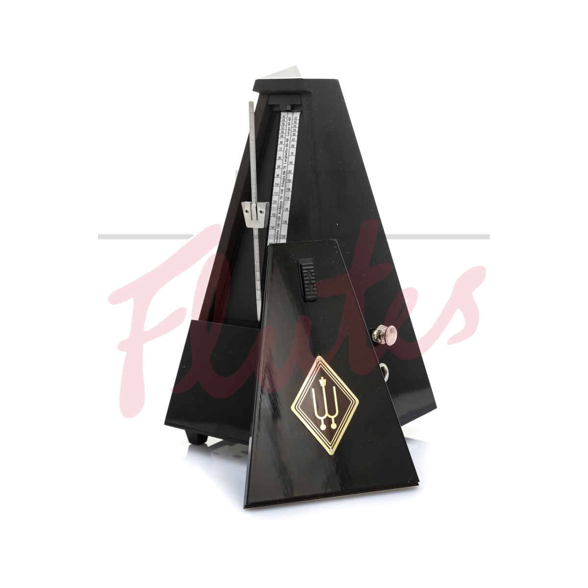 Wittner 816 Pyramid Metronome with Bell, Wood, Highly Polished Black Finish