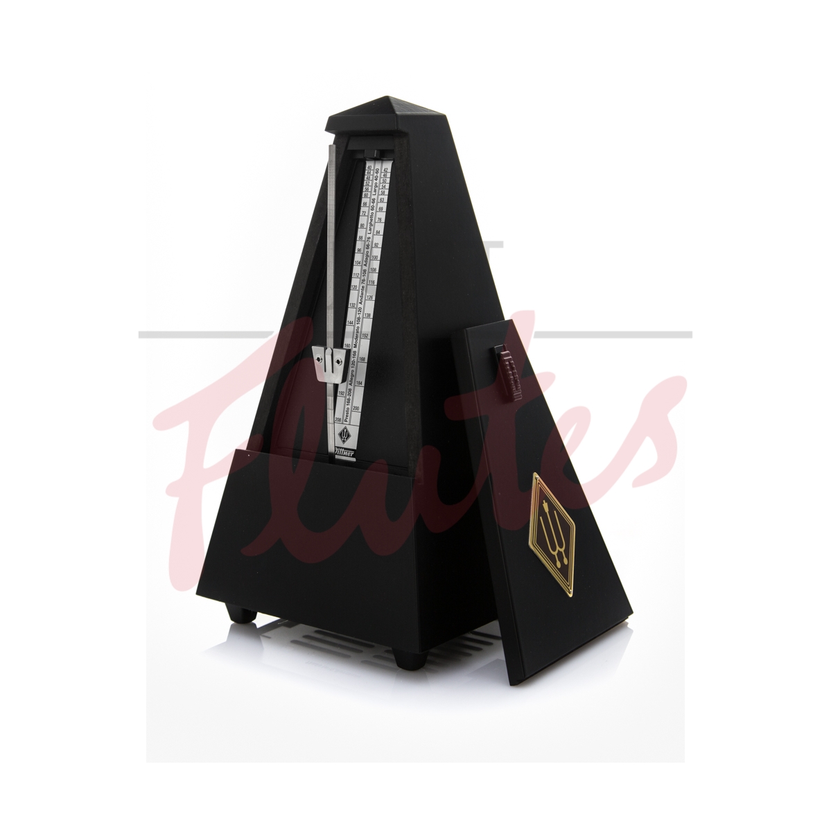 Wittner 816M Pyramid Metronome, Wood Casing, with Bell, Matt Black