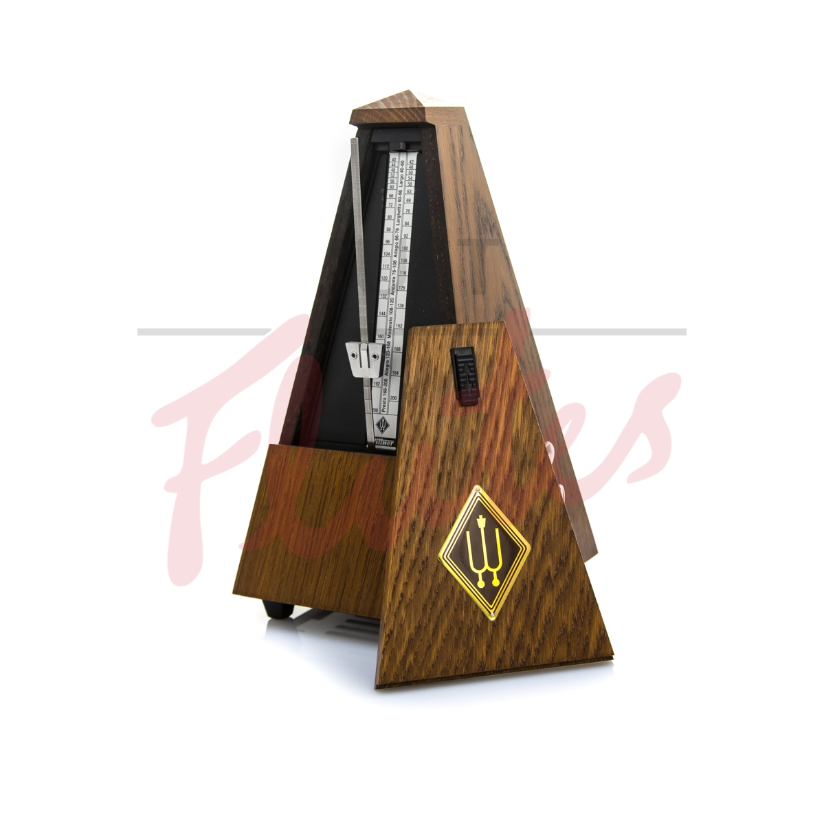 Wittner 818 Pyramid Metronome with Bell, Wood, Matt Silk Oak Finish