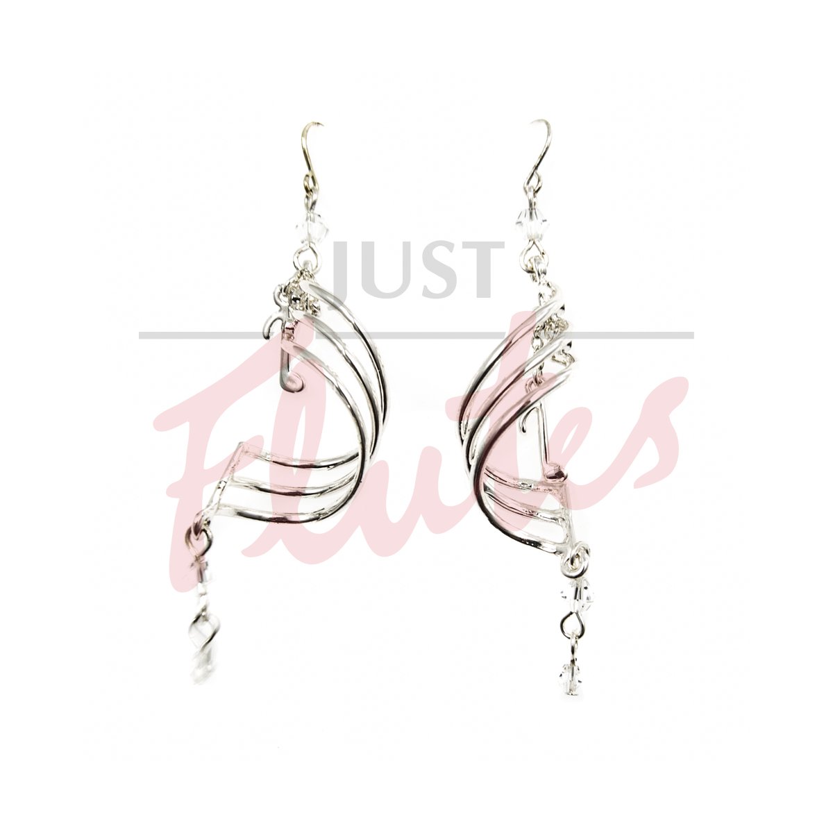 Music Gifts Silver-Plated Musical Note Drop Earrings