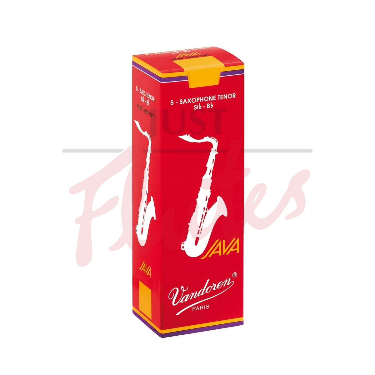 Vandoren SR272R  Java Red Tenor Saxophone Reeds Strength 2, 5-pack