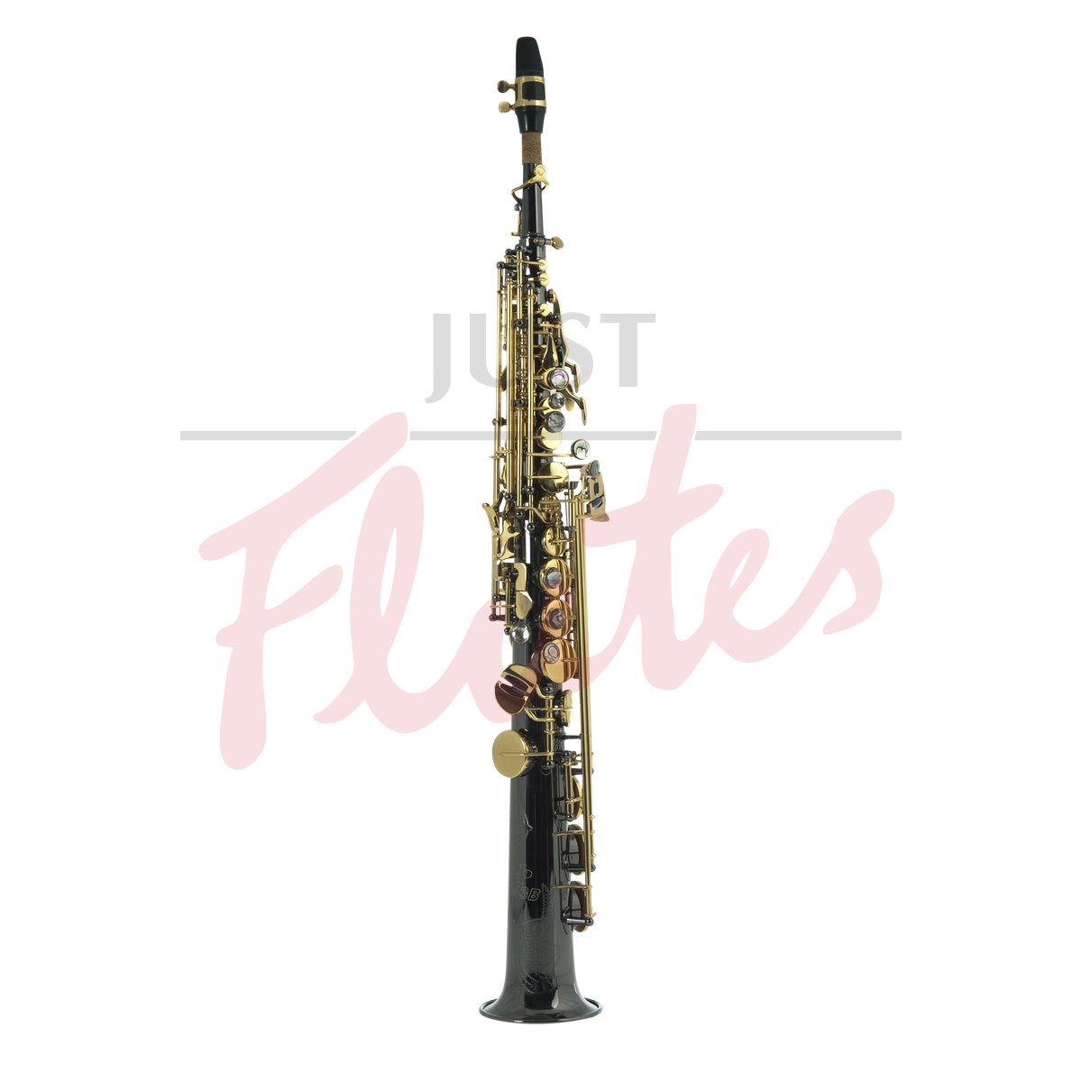 JP043B Soprano Saxophone, Black lacquer with Gold-plated keys