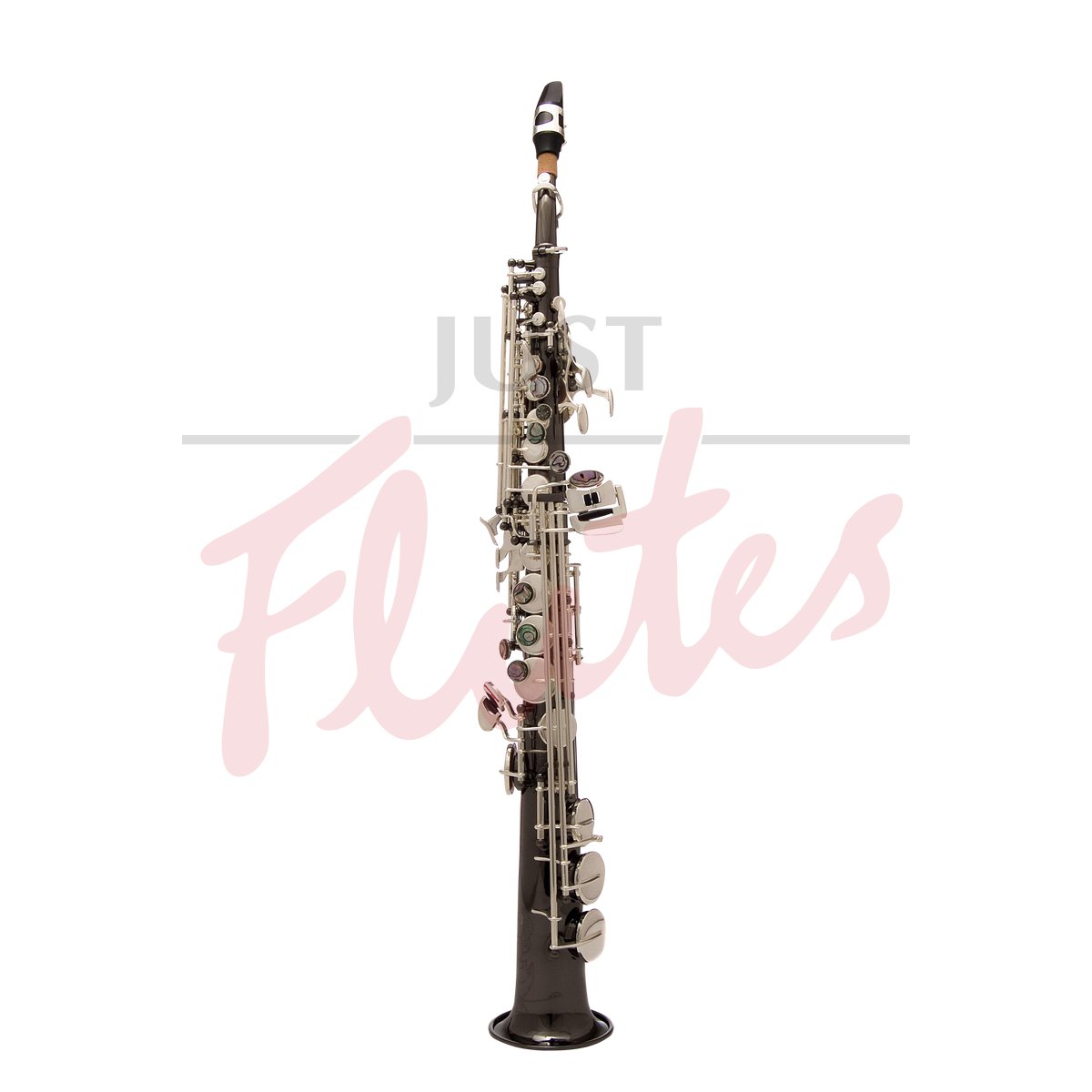 JP043BS Soprano Saxophone, Black lacquer with Silver-plated keys