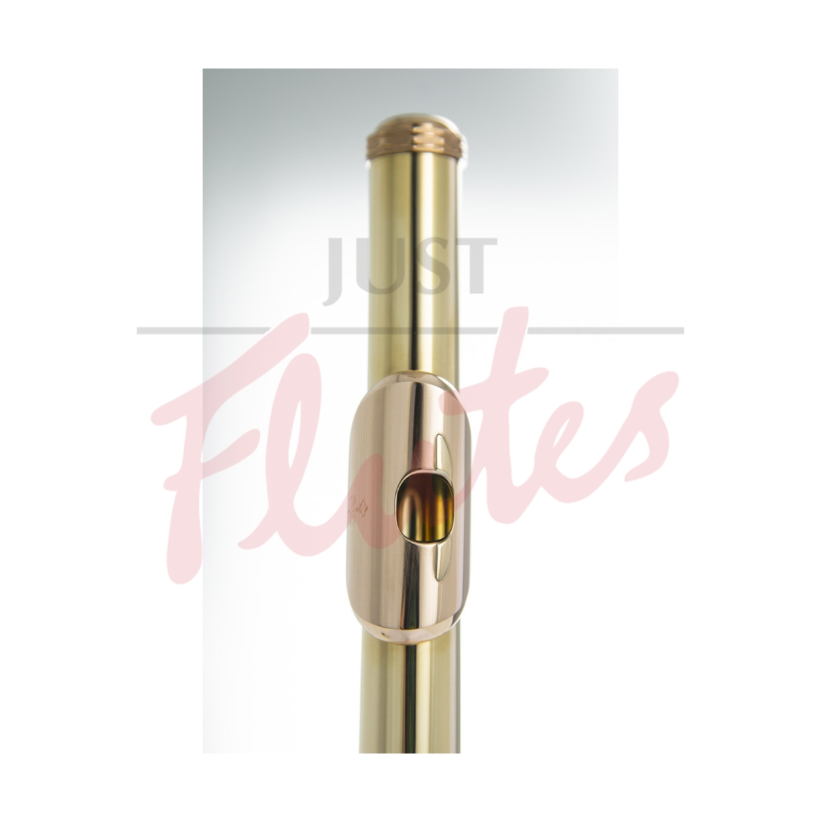 J R Lafin 10k Rose Flute Headjoint with 14k Lip, Riser and Adler Wings