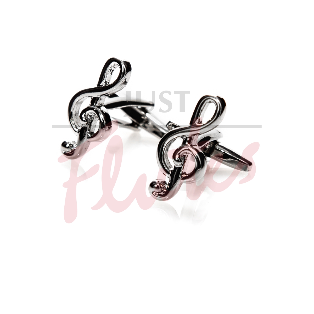 Silver-plated Treble Clef Cufflinks