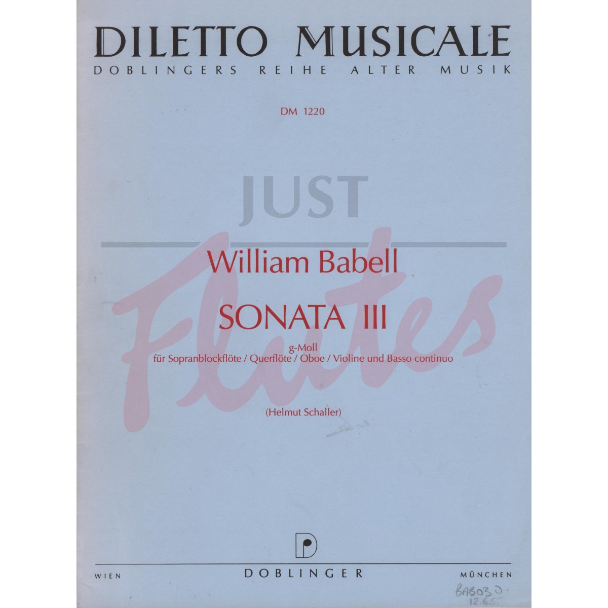 Sonata No 3 in G minor for Recorder or Flute and Continuo