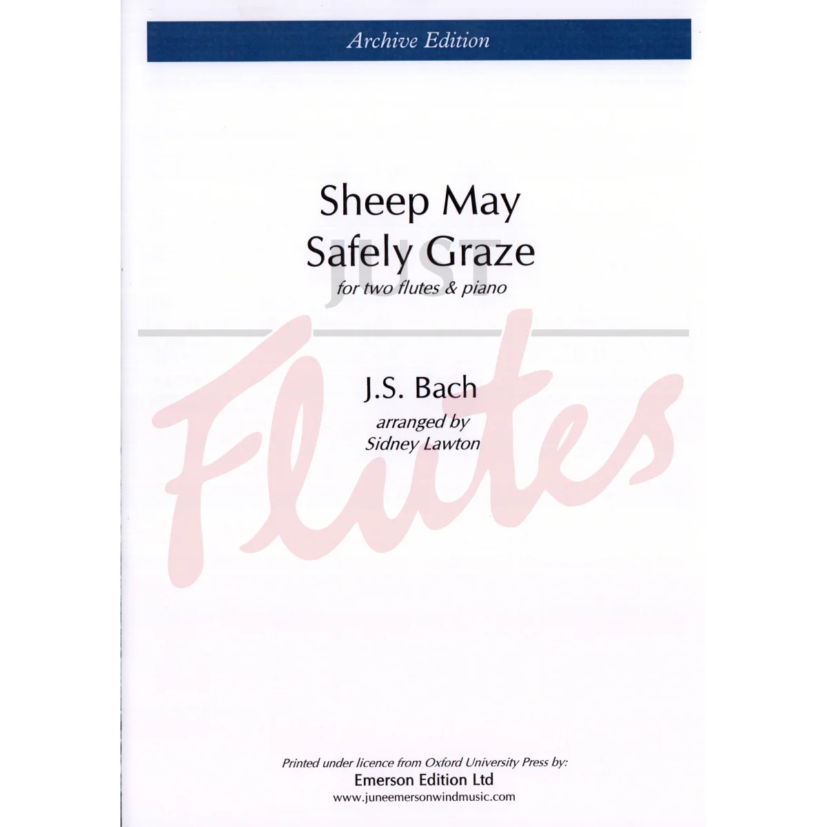 Sheep May Safely Graze for Two Flutes and Piano