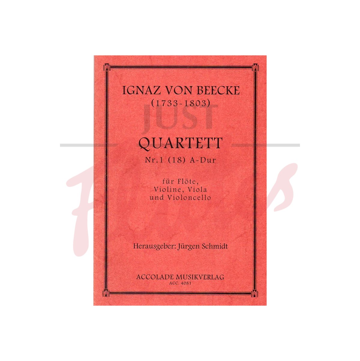 Quartet No 1 (18) in A major (flute, Violin, Viola &amp; Cello)