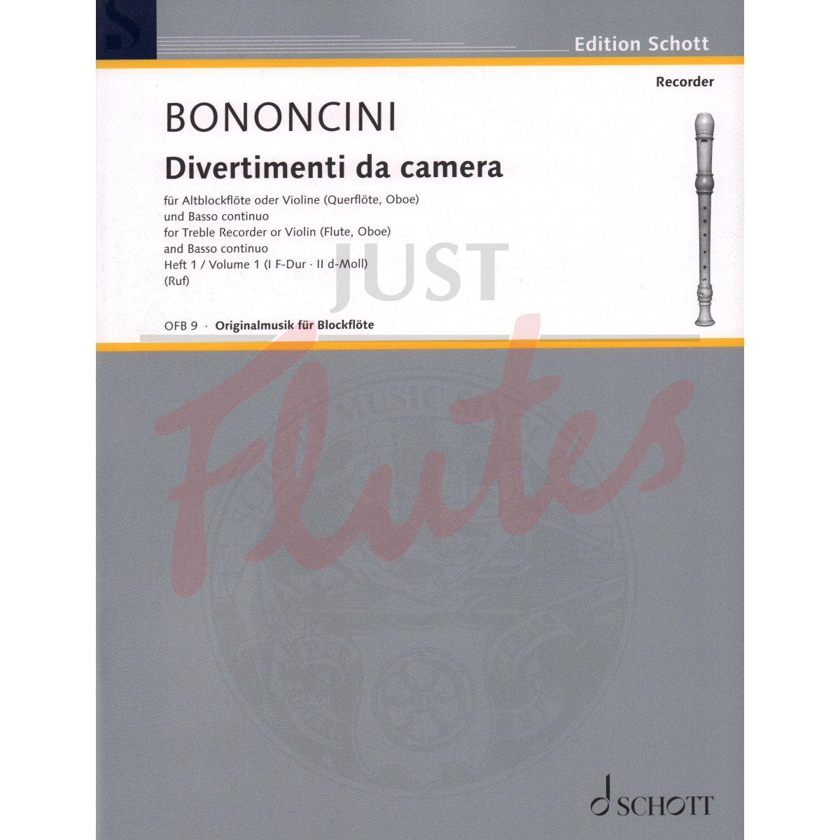 Divertimenti di Camera Book 1 (Nos 1-2) for Treble Recorder/Flute and Basso Continuo