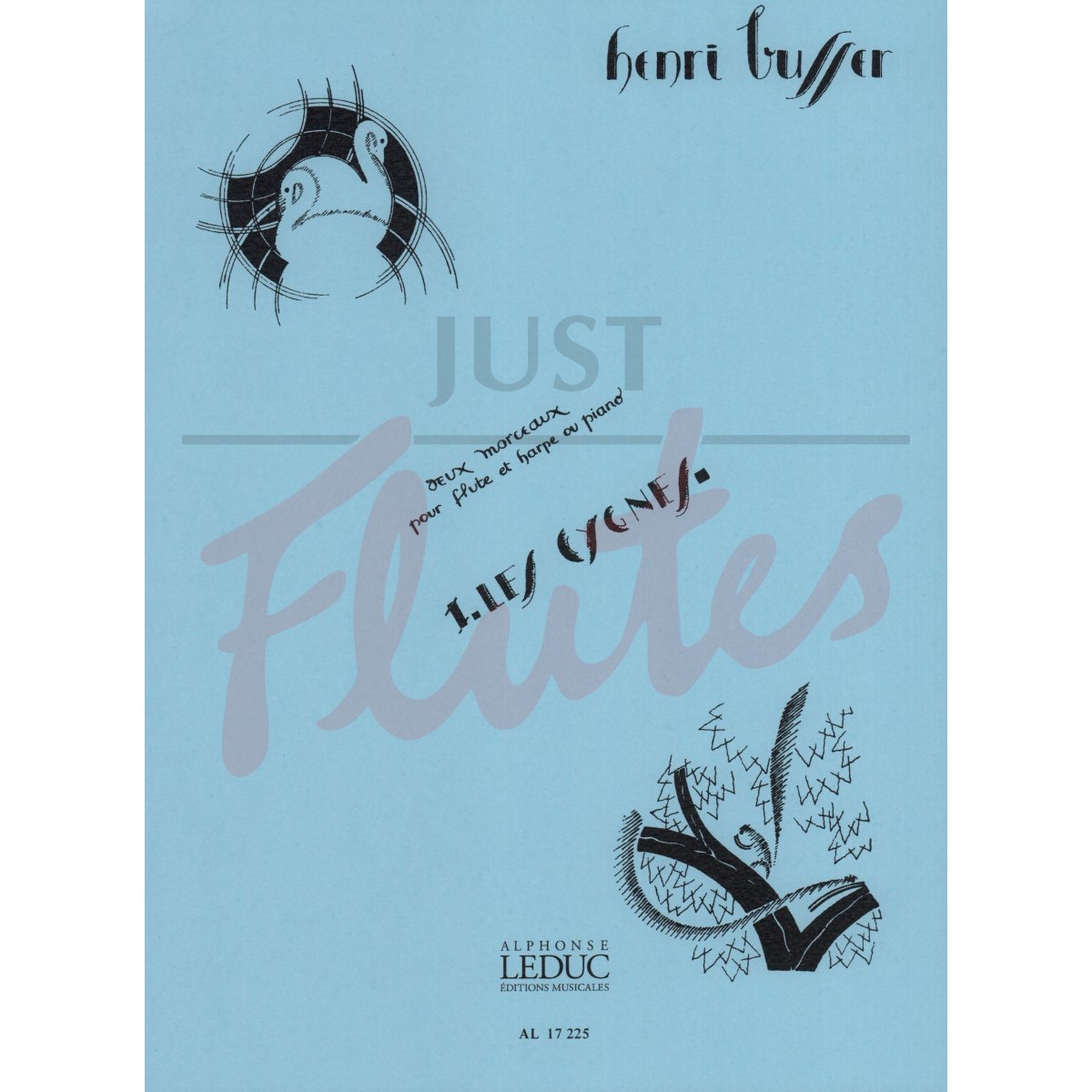 Les Cygnes for Flute and Piano/Harp