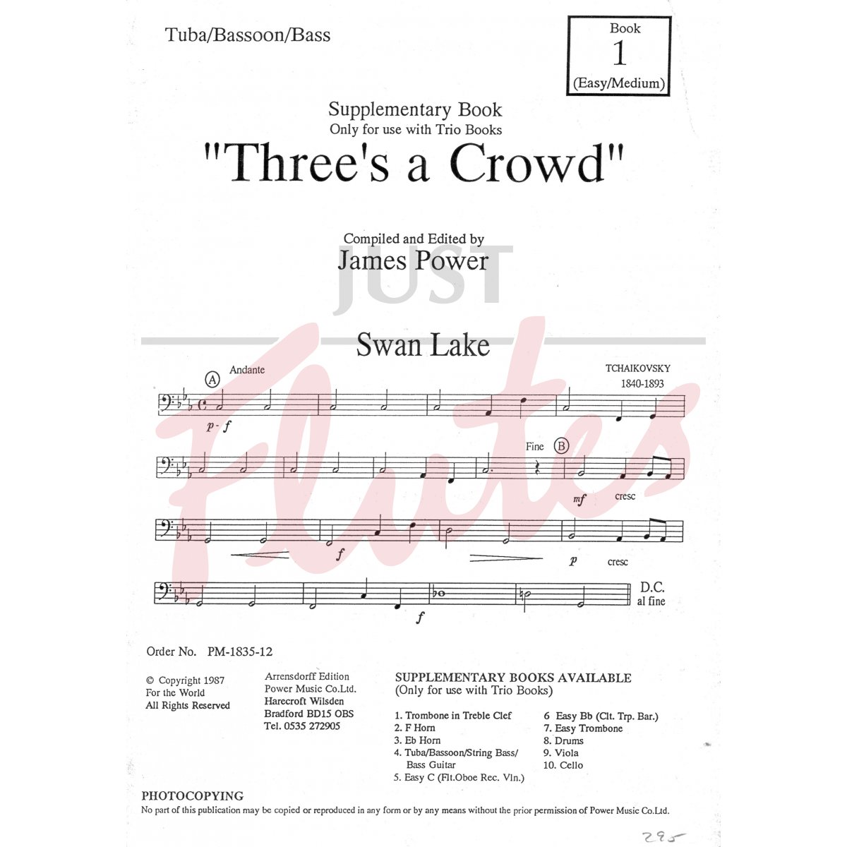 Three's A Crowd Supplement Book 1 (Easy Bb Part) Clarinet Trios