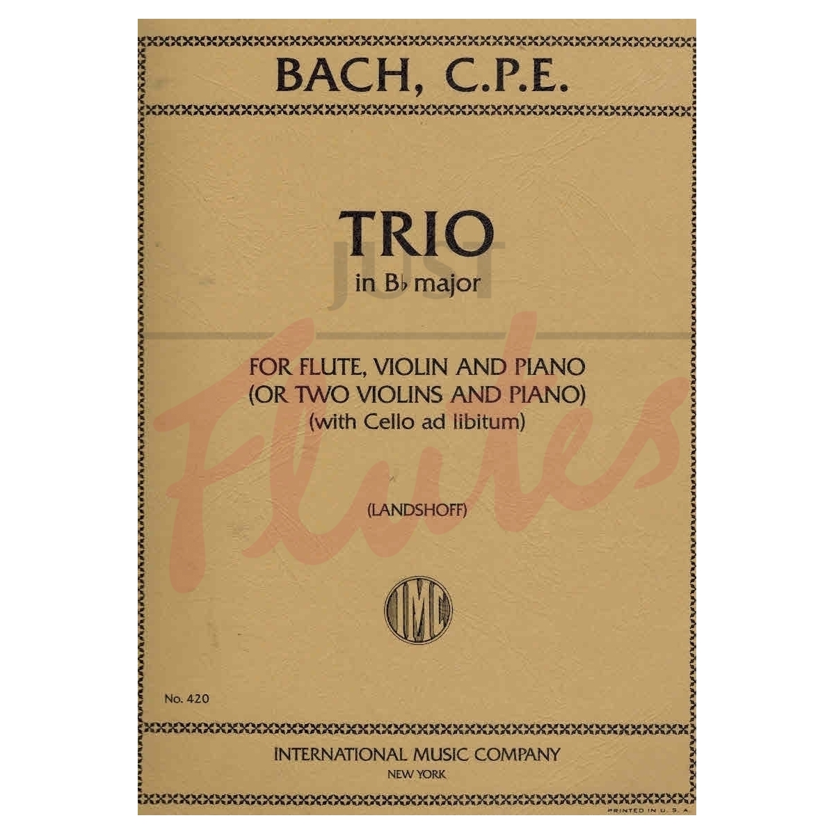 Trio in B flat major for Flute, Violin and Piano