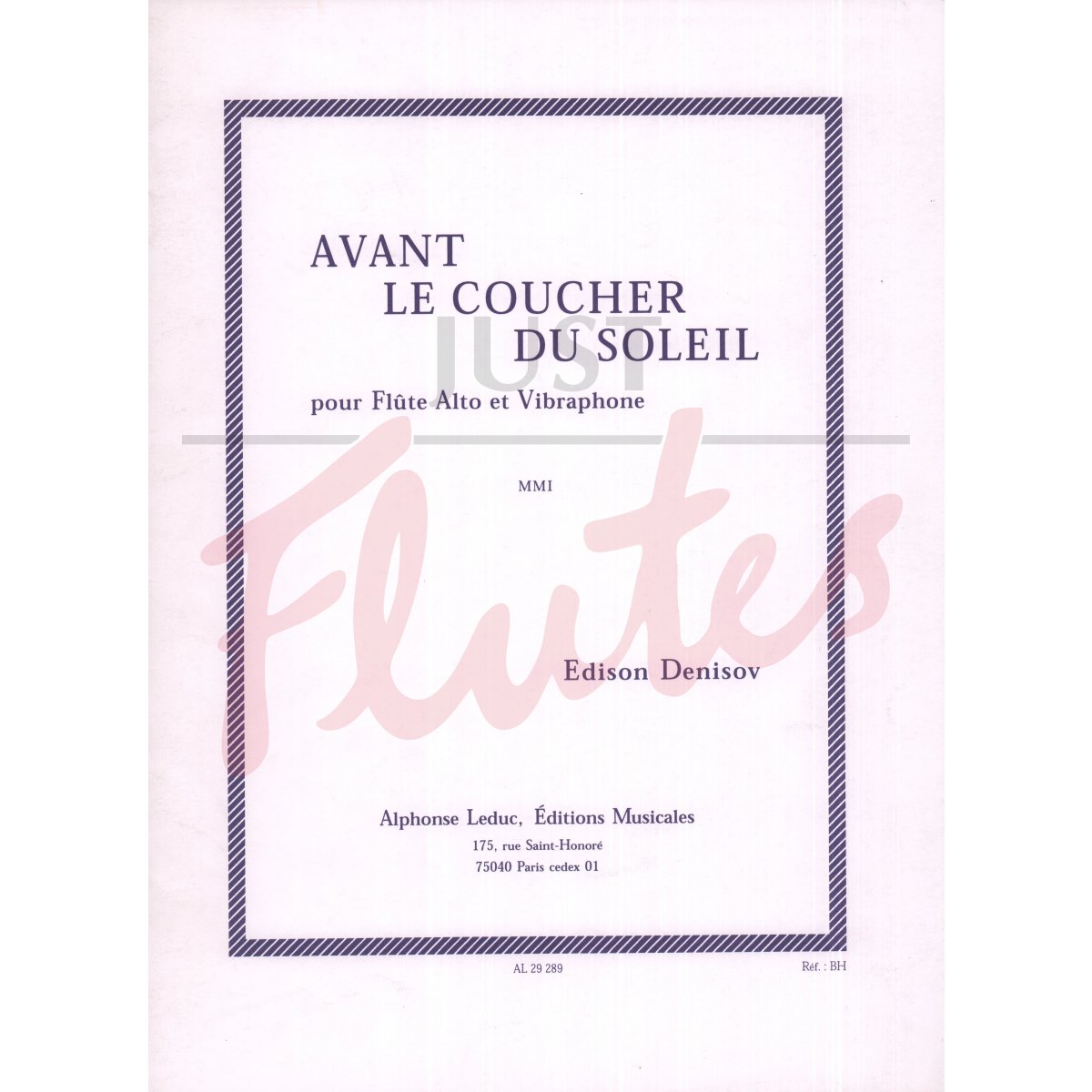 Avant le Coucher du Soleil for Alto Flute and Vibraphone