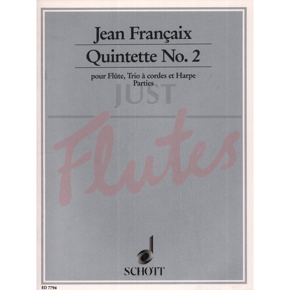 Quintet No 2 for Flute, Harp and String Trio