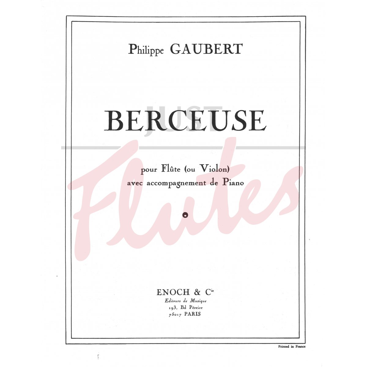 Berceuse for Flute (or Violin) and Piano