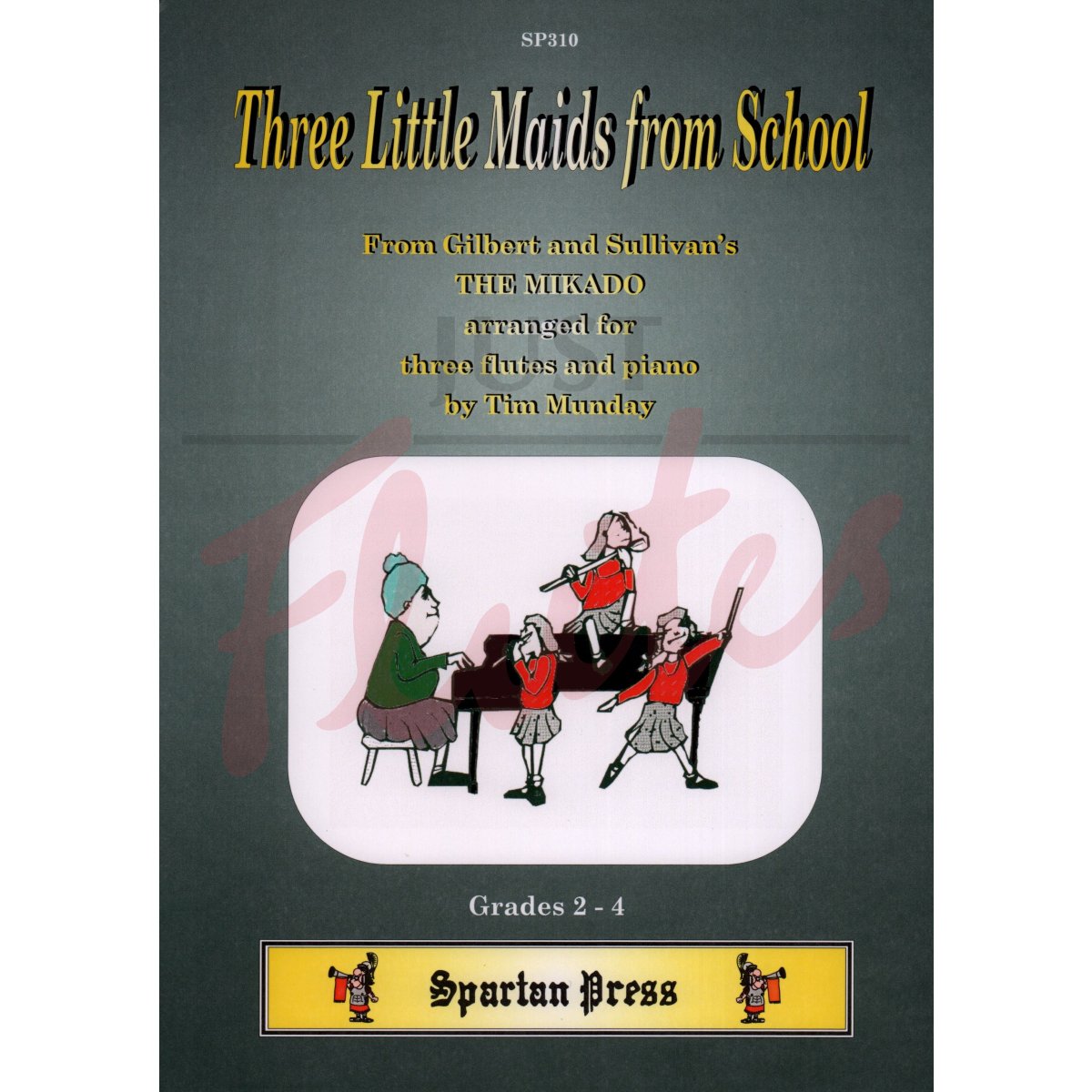 Three Little Maids from School for Three Flutes and Piano