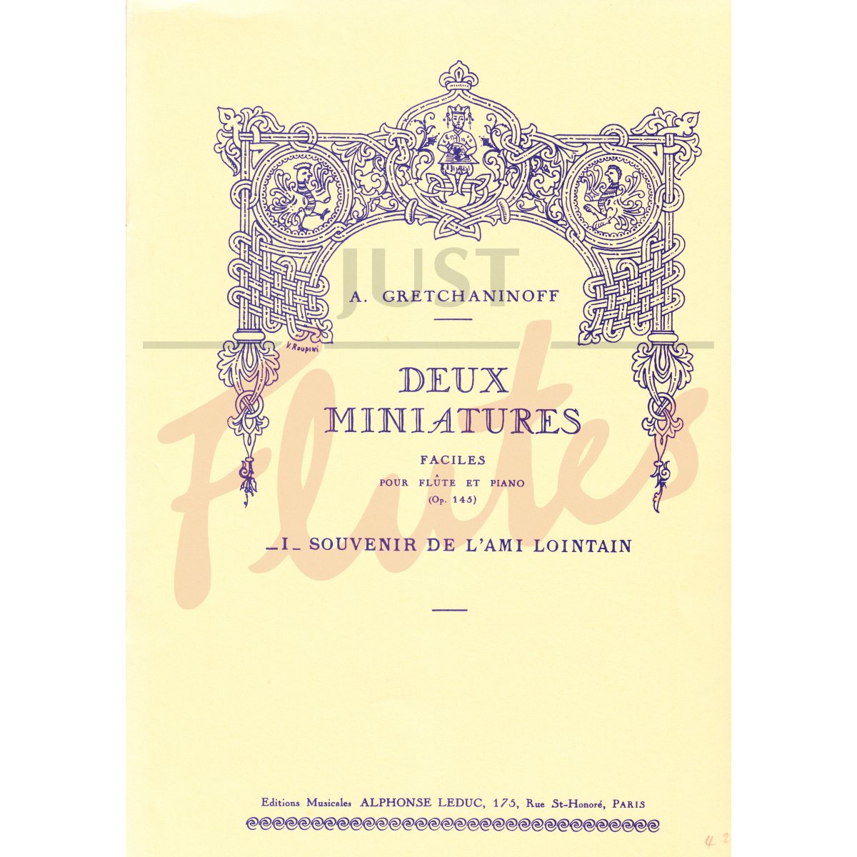 Two Miniatures: No 1 - Souvenir de L'ami Lointain for Flute and Piano