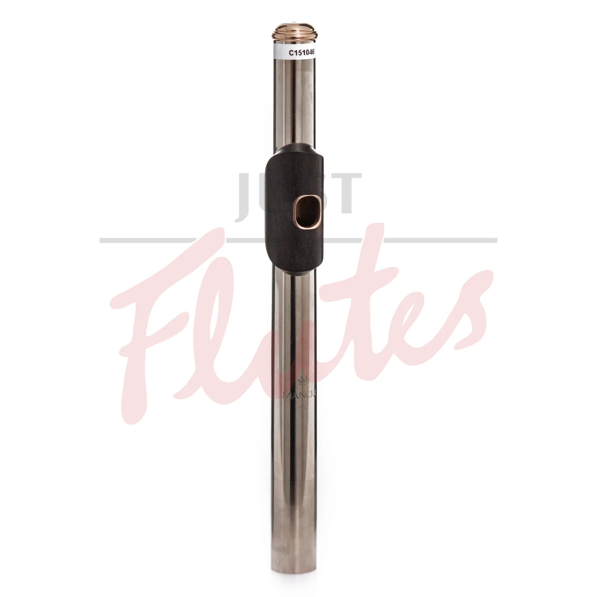 Pre-Owned Mancke 14k White Gold Flute Headjoint with Grenadilla Lip, 14k Rose Riser &amp; Crown