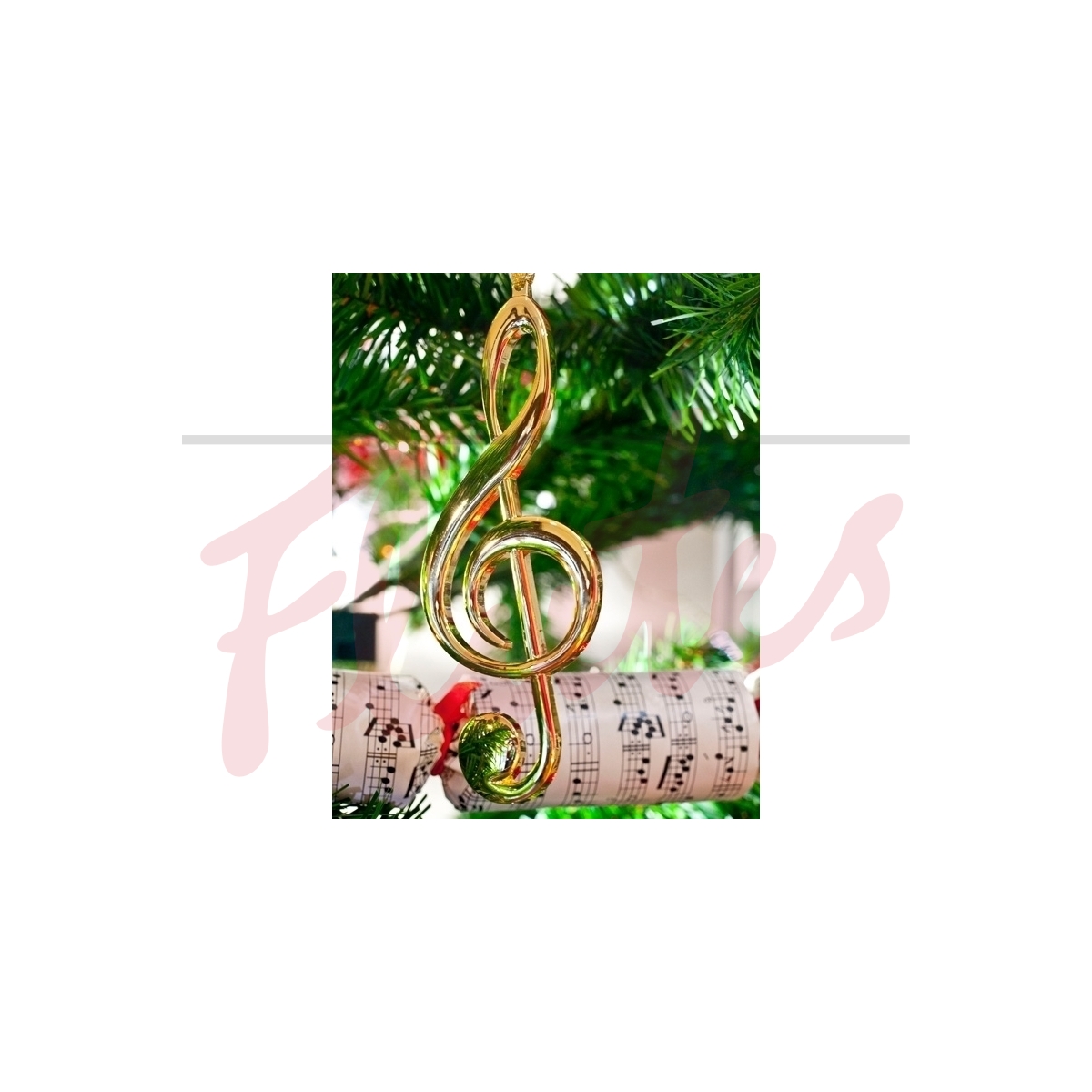 Christmas Tree Decoration - Gold Treble Clef